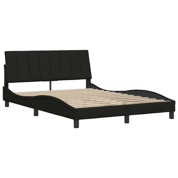 Bed Frame without Mattress "Hanko" Black 140x190 cm Fabric