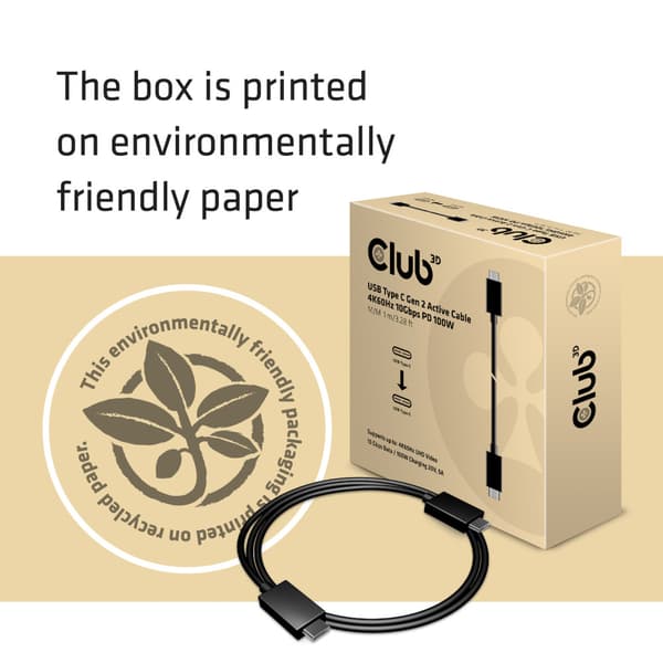 Club 3D CAC-1522 - USB typ C-kabel - USB-C till USB-C - 80 cm