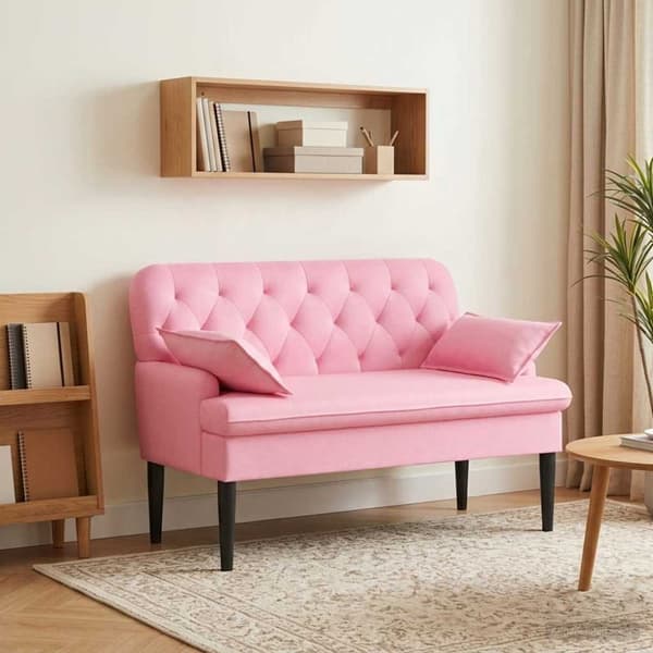 Loveseat med knapprapport Rosa 111 x 68 x 80 cm Tyg