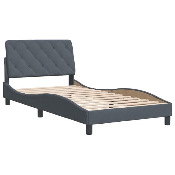 Bed Frame without Mattress Dark Grey 100x200 cm Velvet
