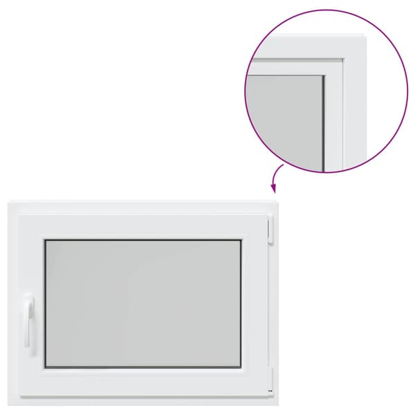 Källarfönster RISOR Vit 80 x 50 cm PVC och glas