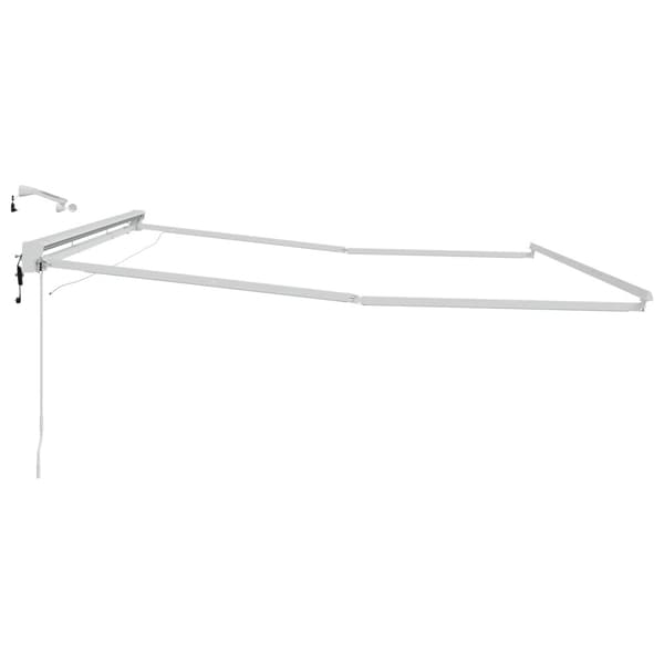 Elmarkisram med LED-lampor Vit 5 × 3,5 m Aluminium