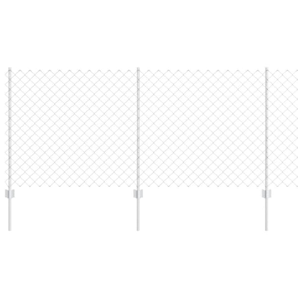 Stängsel med stolpe Silver 1 x 10 m Stål