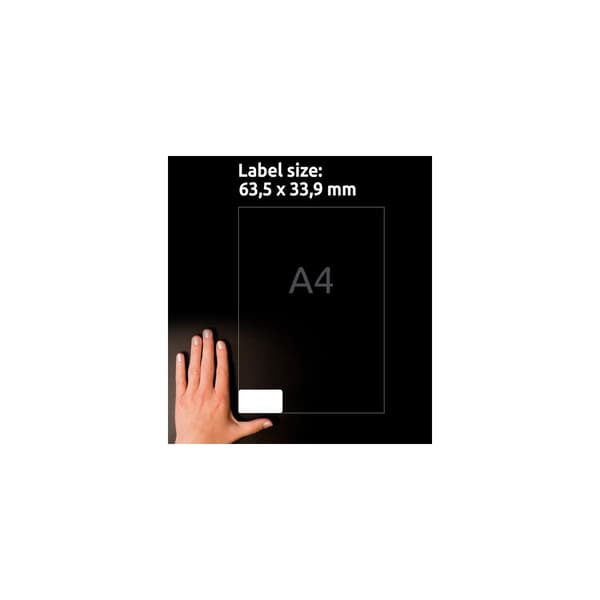 Etikett AVERY Slitst. 63,5x33,9mm 480/fp