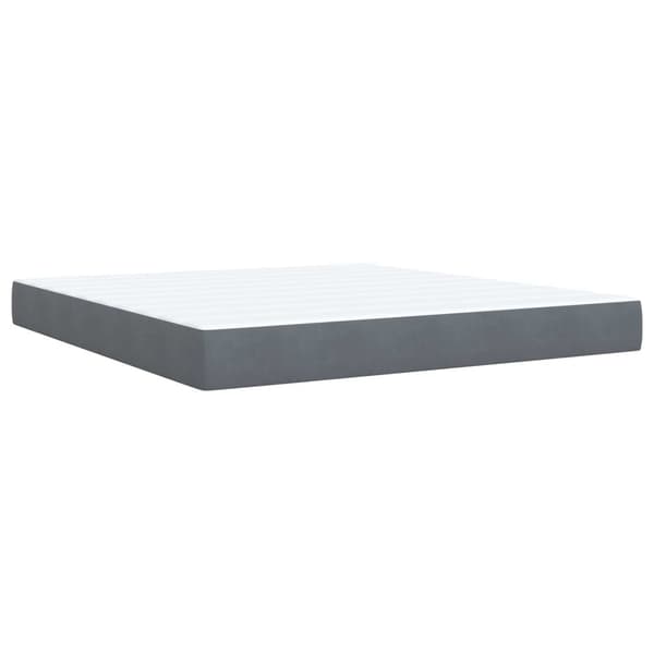 Boxspring säng med madrass och LED Mörkgrå 180 x 200 cm Sammet