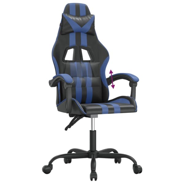 Gamingstol svart och blå konstläder