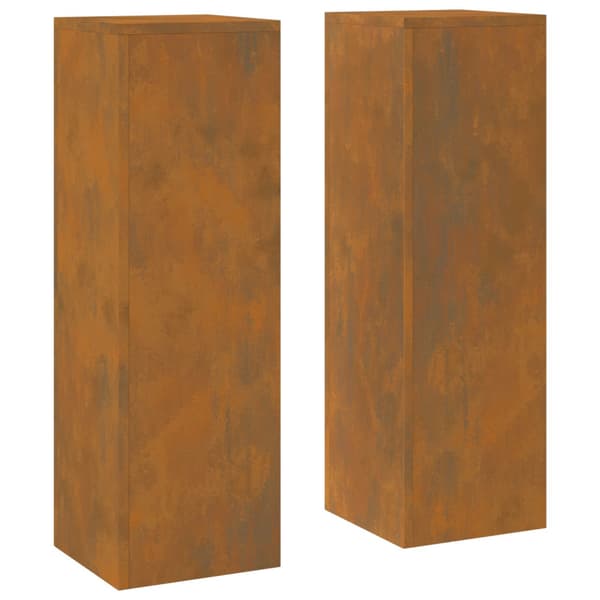 Växtställ 2 pcs Rostig 24 x 24 x 75 cm Väderbeständig stål