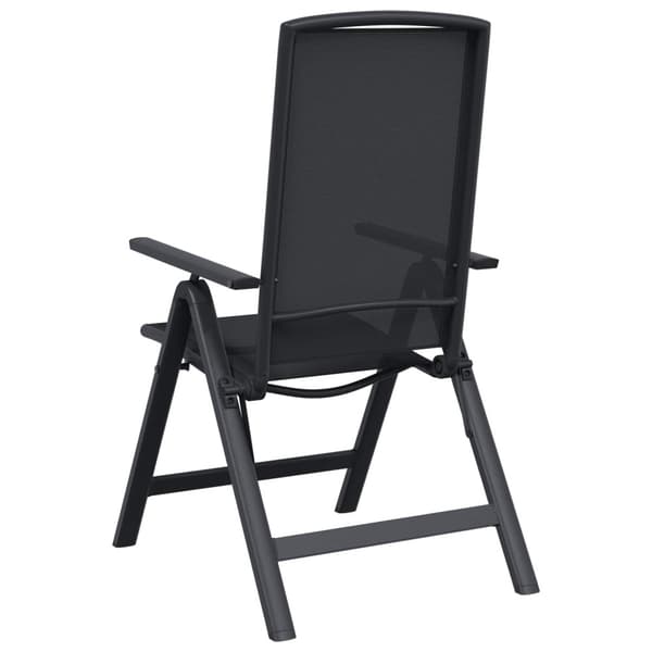 Fällbara trädgårdsstolar 2 pcs Svart 58 x 71 x 112 cm Textilene