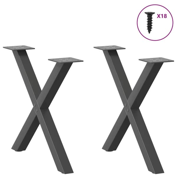 Soffbordsben X-formade 2 st antracit 50x(42-43) cm stål