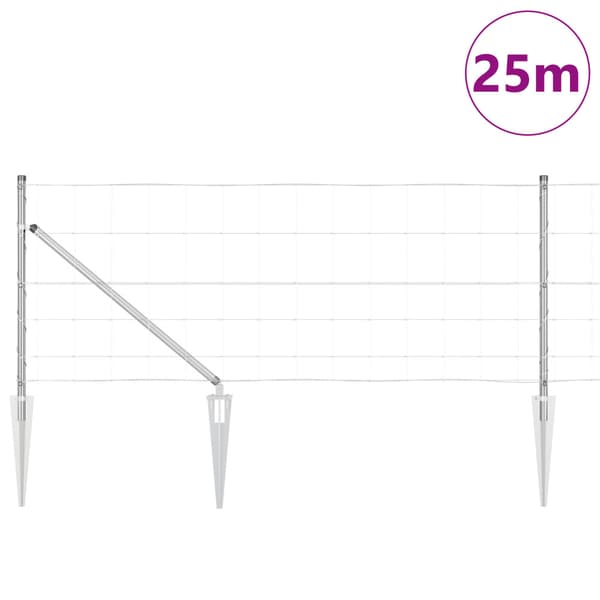 Stängselstolpe Galvaniserad 25 x 0,8 m Stål