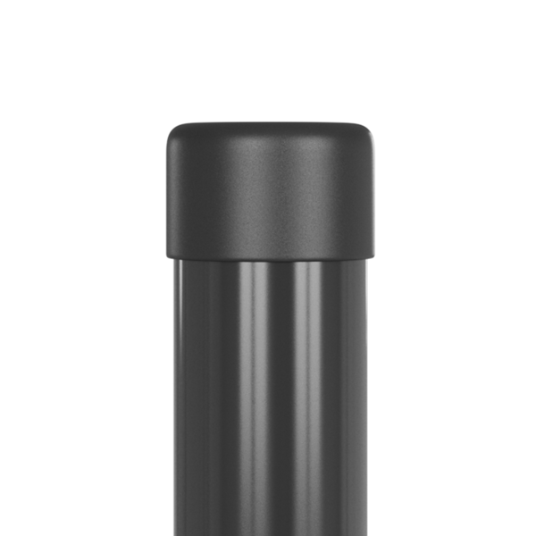 Stängselstolpe 2 pcs Grå 80 cm Pulverlackerad stål