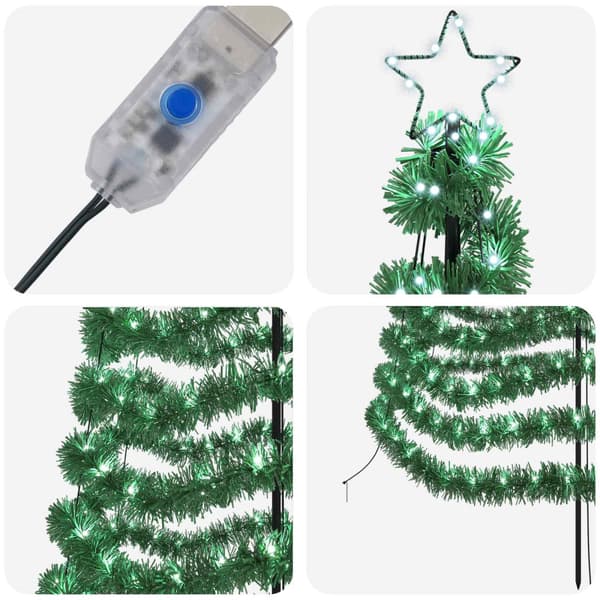 LED-julgran med glitter och markspett EKENAS 180 cm