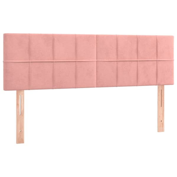 Ramsäng med madrass & LED rosa 140x200 cm sammet