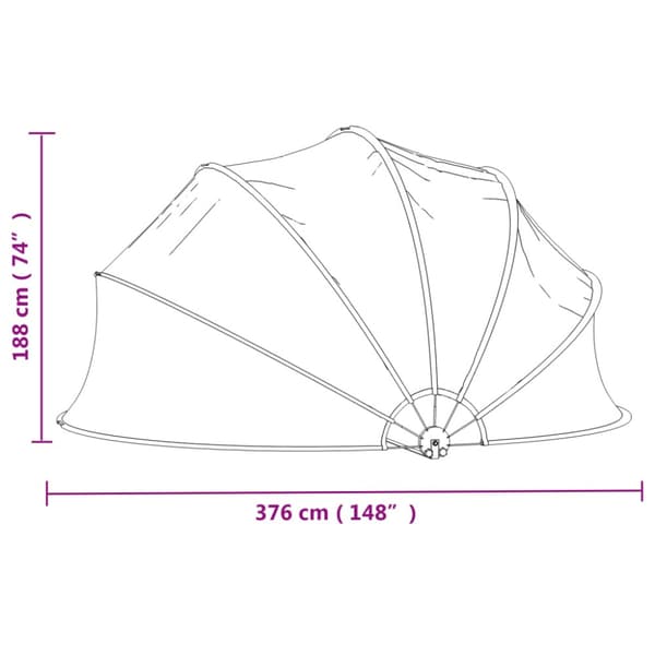 Pooltak runt 376x188 cm PVC