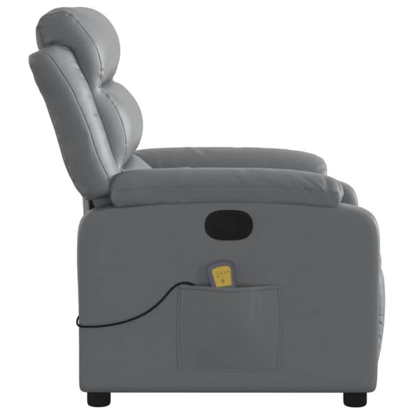 Massagefåtölj grå konstläder
