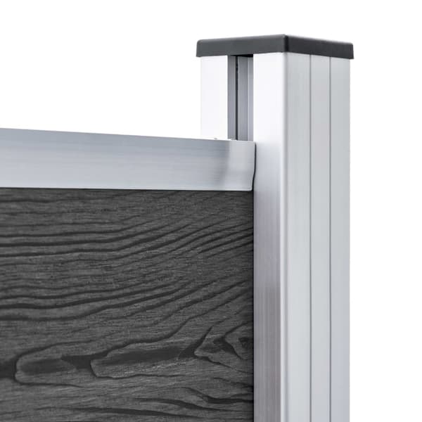 Staketpaneler WPC 699x146 cm svart