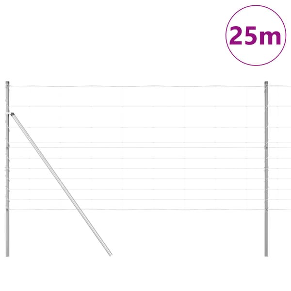 Stängselstolpe Galvaniserad 25 x 1,2 m Stål