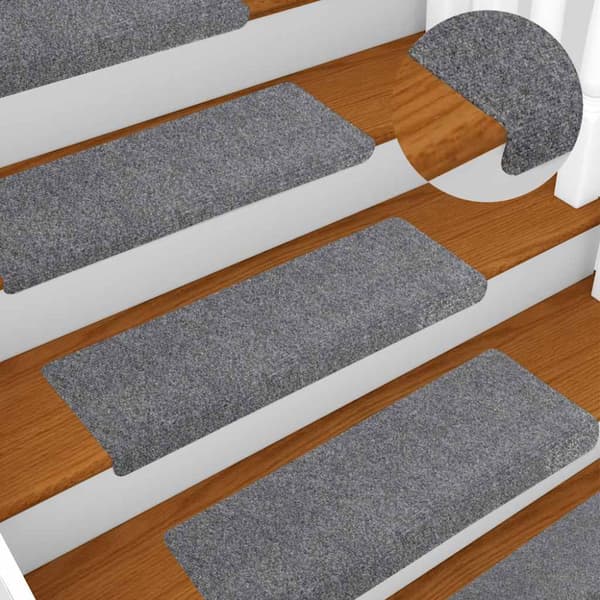 Trappmattor självhäftande 20 st 65x21x4 cm ljusgrå rektangulär kant