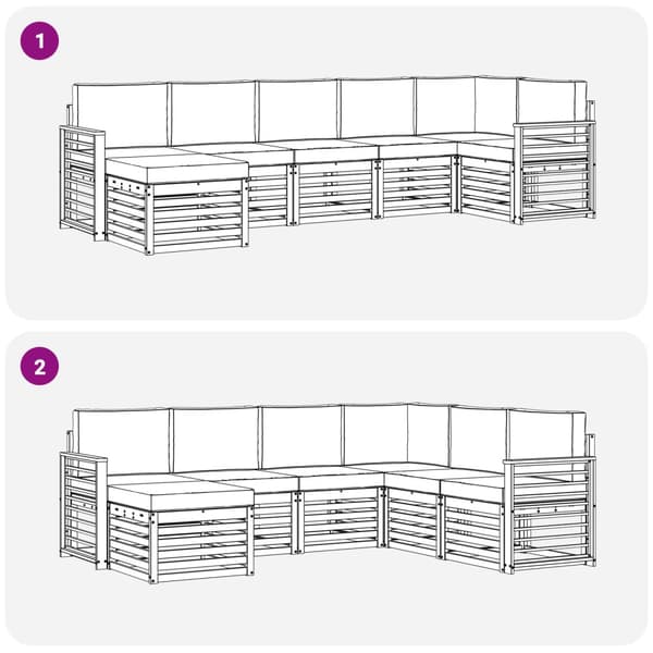 Utomhussoffset 7 pcs Vit och grädde
