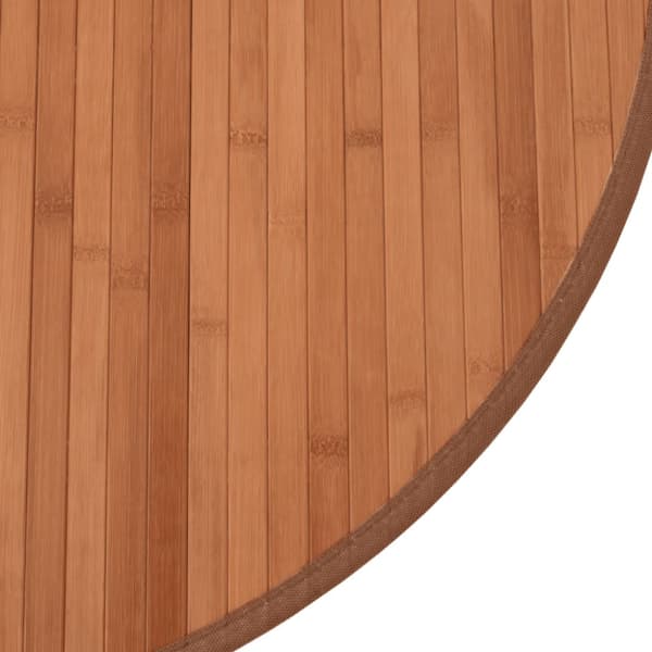Matta rund brun 100 cm bambu