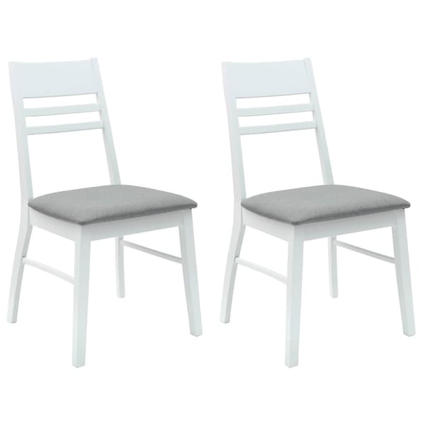 Matstolar 2 pcs Vit 43 x 54 x 89 cm Massiv Gummiträ
