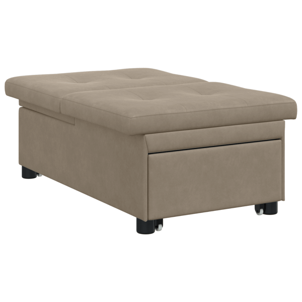 Pull Out Sofa Bed Taupe 194 x 67 x 82 cm Mikrofiber