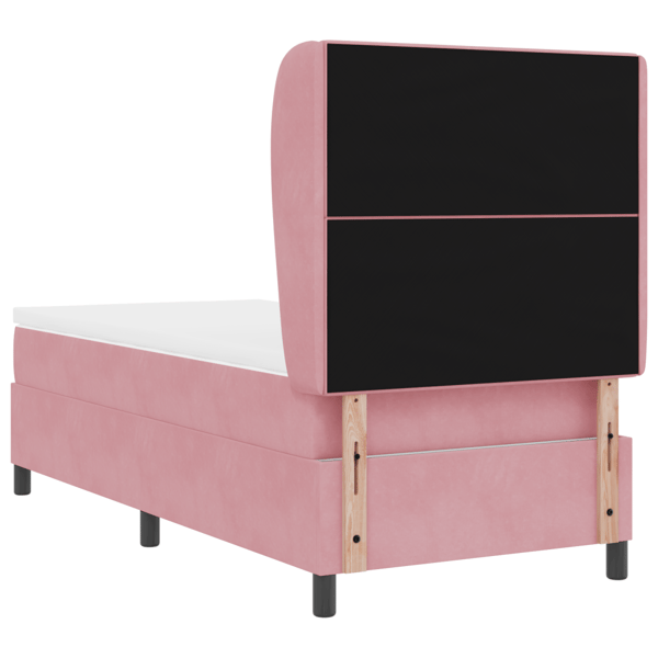 Bäddfjäder med huvudgavel Rosa 200 x 80 cm Sammet