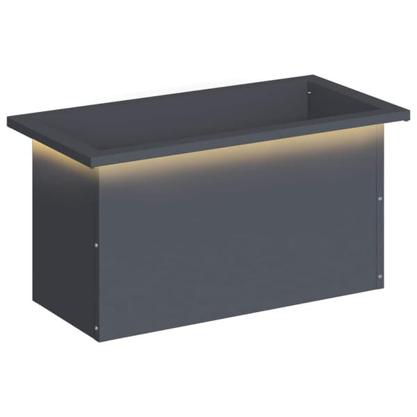 Odlingslåda med LED Antracit 30 x 60 x 30 cm Stål