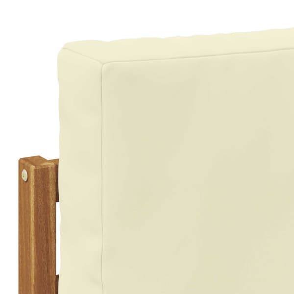 Utomhussoffset med kudde 6 pcs Naturlig och Grädde Polyester