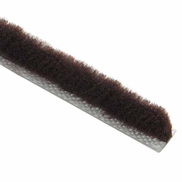 Självhäftande dörrborstlist 25 m PP Brun