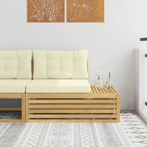 Utomhus modulsoffa Vit 115 x 83 x 73 cm Massivt Akaciaträ