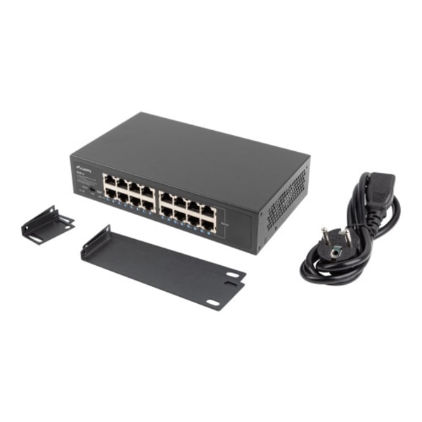 Lanberg RSGE-16 - switch - 16 portar - ohanterad - rackmonterbar Svart