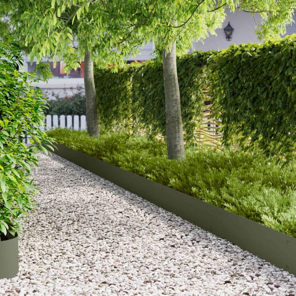 Kant för gräsmatta 10 pcs 103 x 25 cm Stål Olivgrön
