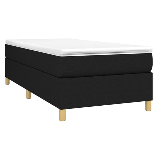 Boxspring-sängram svart 100x200 cm tyg