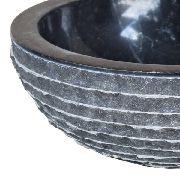 Handfat 40 cm marmor svart