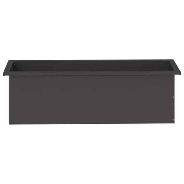 Odlingslåda med LED Svart 30 x 100 x 30 cm Stål