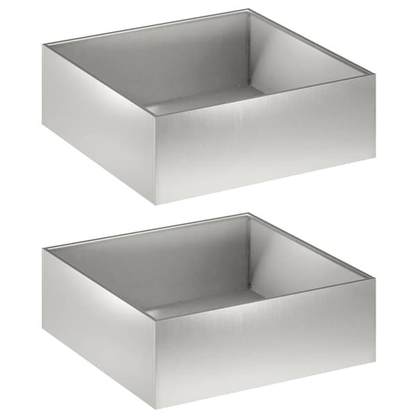 Trädgårdsplanterare 2 st Silver 40 x 40 x 20 cm Rostfritt stål
