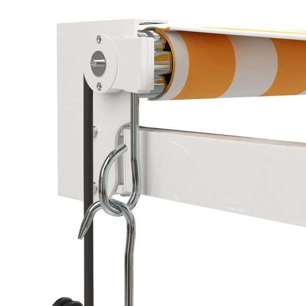 Automatisk infällbar markis gul och vit 3,5x2,5 m
