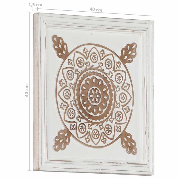 Konst Dekor 2 pcs Brun och vit 40 x 40 x 1,5 cm Konstruerat trä