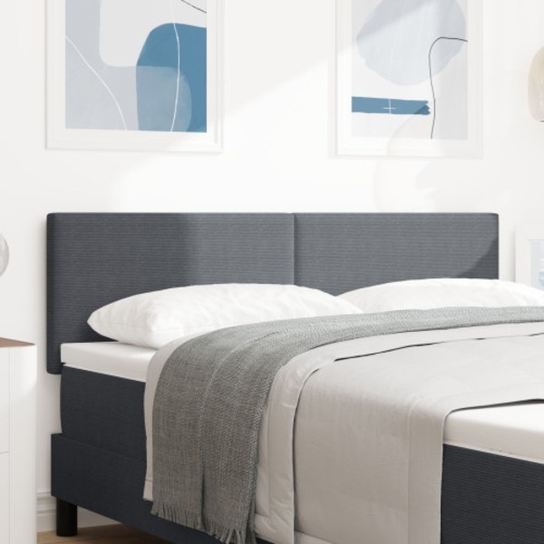 Sänggavel Enkel Design Mörkgrå 140 cm Sammetstyg