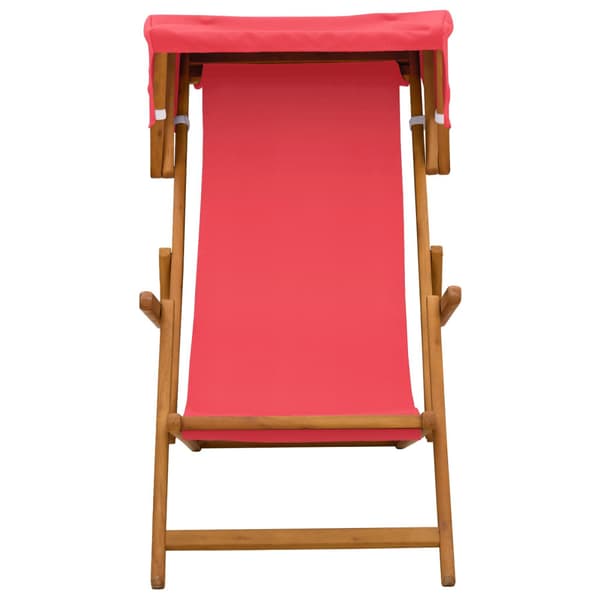 Deck Chair 3 Position Massiv Eukalyptus Trä Röd