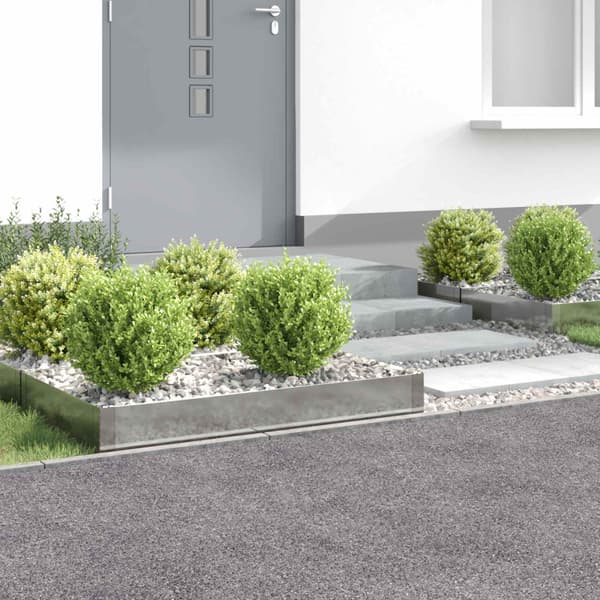 Kant för gräsmatta 4 pcs 100 x 60 x 20 cm Stål Silver