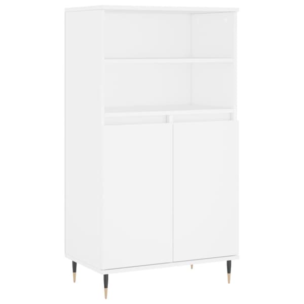 Högskåp vit 60x36x110 cm konstruerat trä