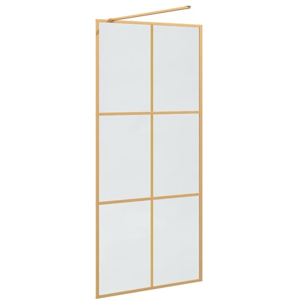 Walk-in Duschvägg Guld 90 x 195 cm härdat glas