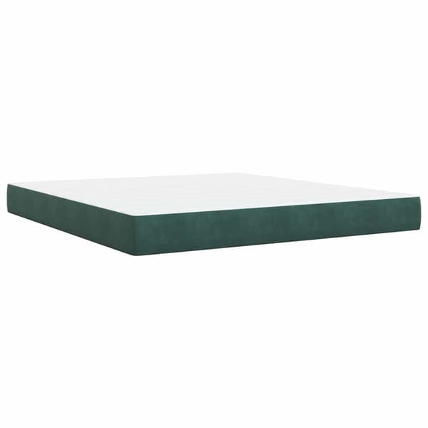 Ottoman säng med madrass Mörkgrön 180 x 200 cm Sammet