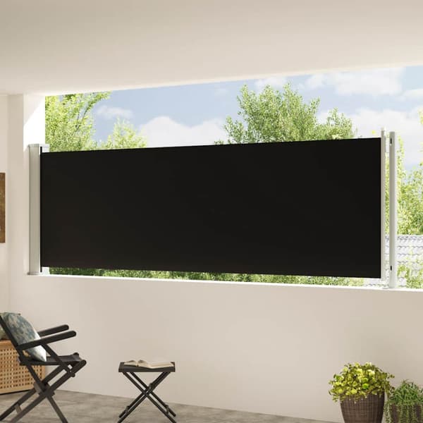 Infällbar sidomarkis 117x600 cm svart