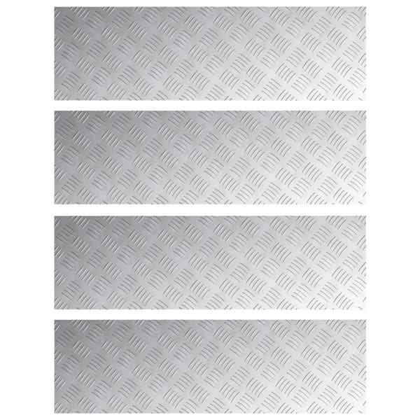 Trappsteg Rektangulär 4 pcs Silver 100 x 30 cm Aluminium