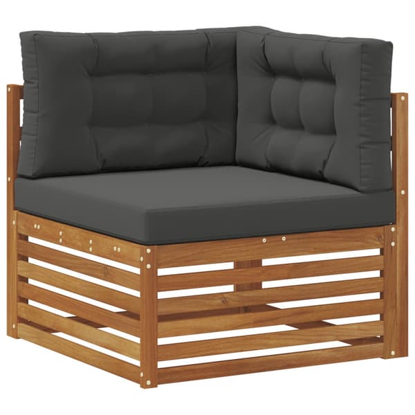 Utomhussoffset med kudde 7 pcs Naturlig och Antracit
