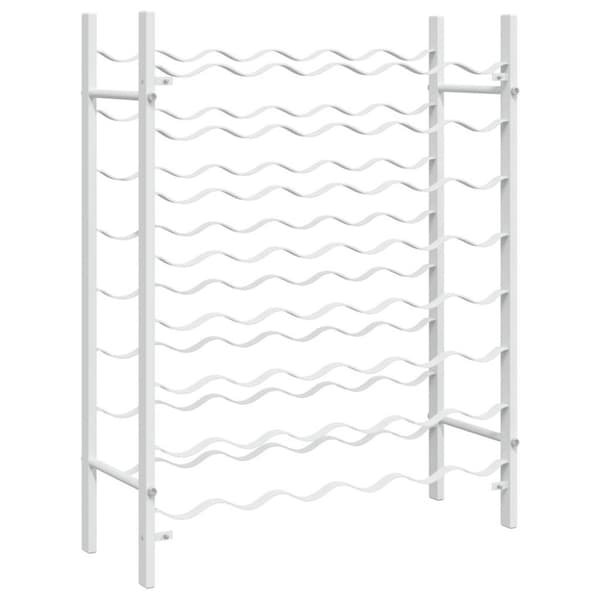 Vinställ för 48 flaskor vit metall