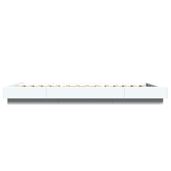 Sängram med LED Vit 80 x 200 cm Konstruerat trä